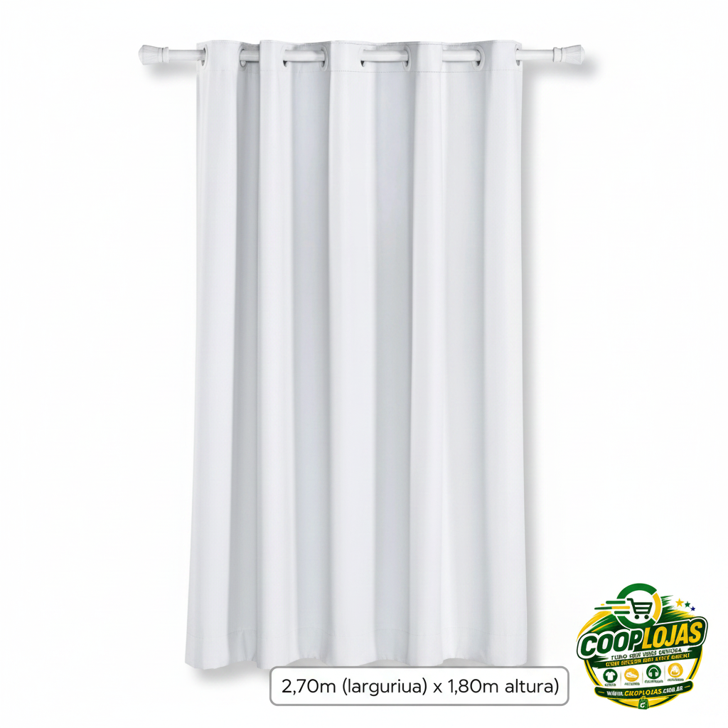 Cortina Casa Bela  Varão Com Ilhós 2,70m X1.80m