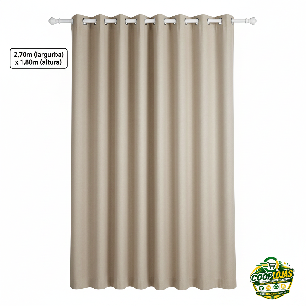 Cortina Casa Bela  Varão Com Ilhós 2,70m X1.80m