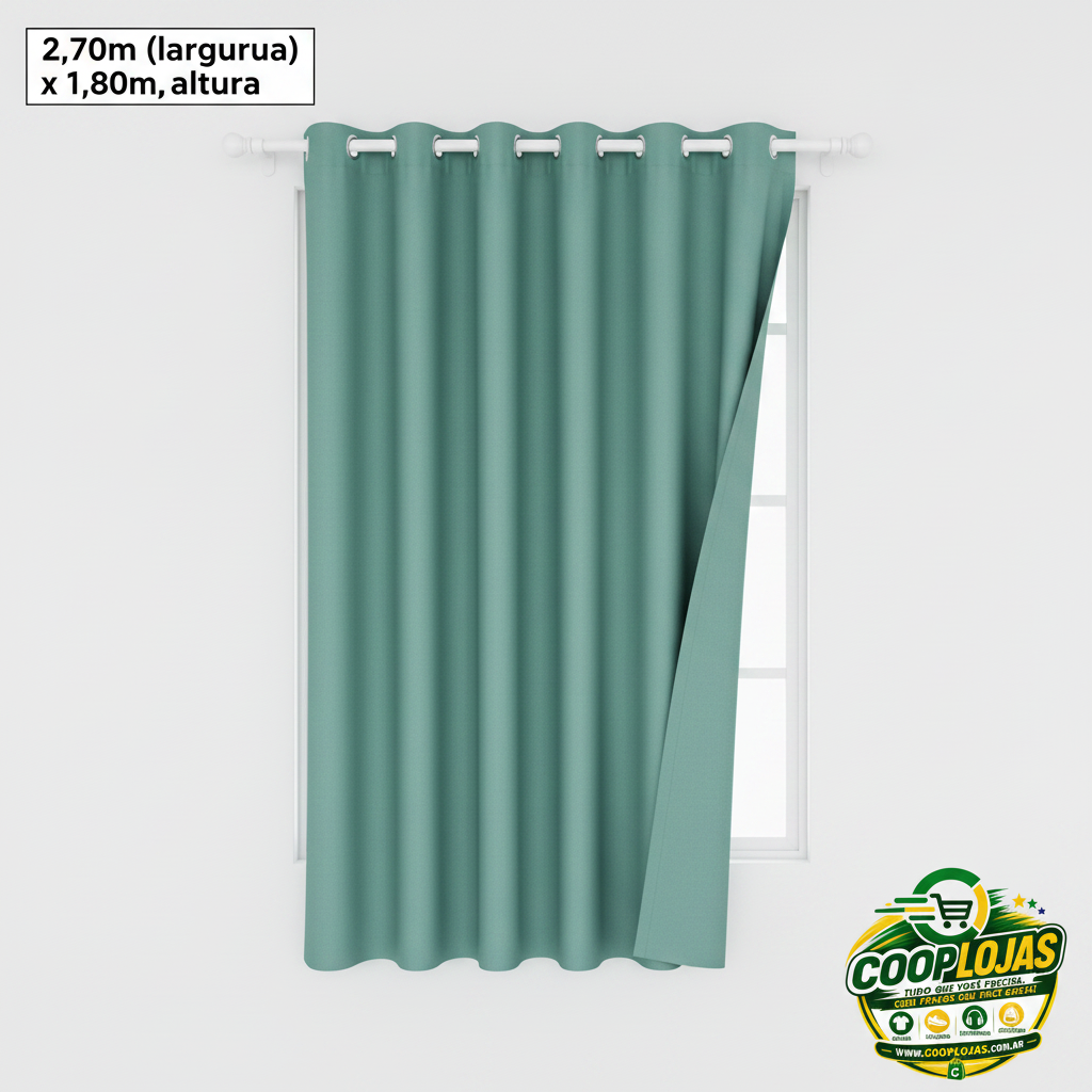 Cortina Casa Bela  Varão Com Ilhós 2,70m X1.80m