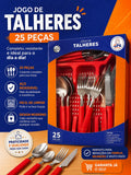 Jogo de Talheres com Suporte Organizador — 25 Peças