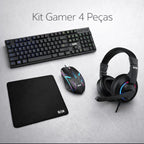 Kit Gamer Completo - Teclado + Mouse + Headphone + Mouse Pad USB