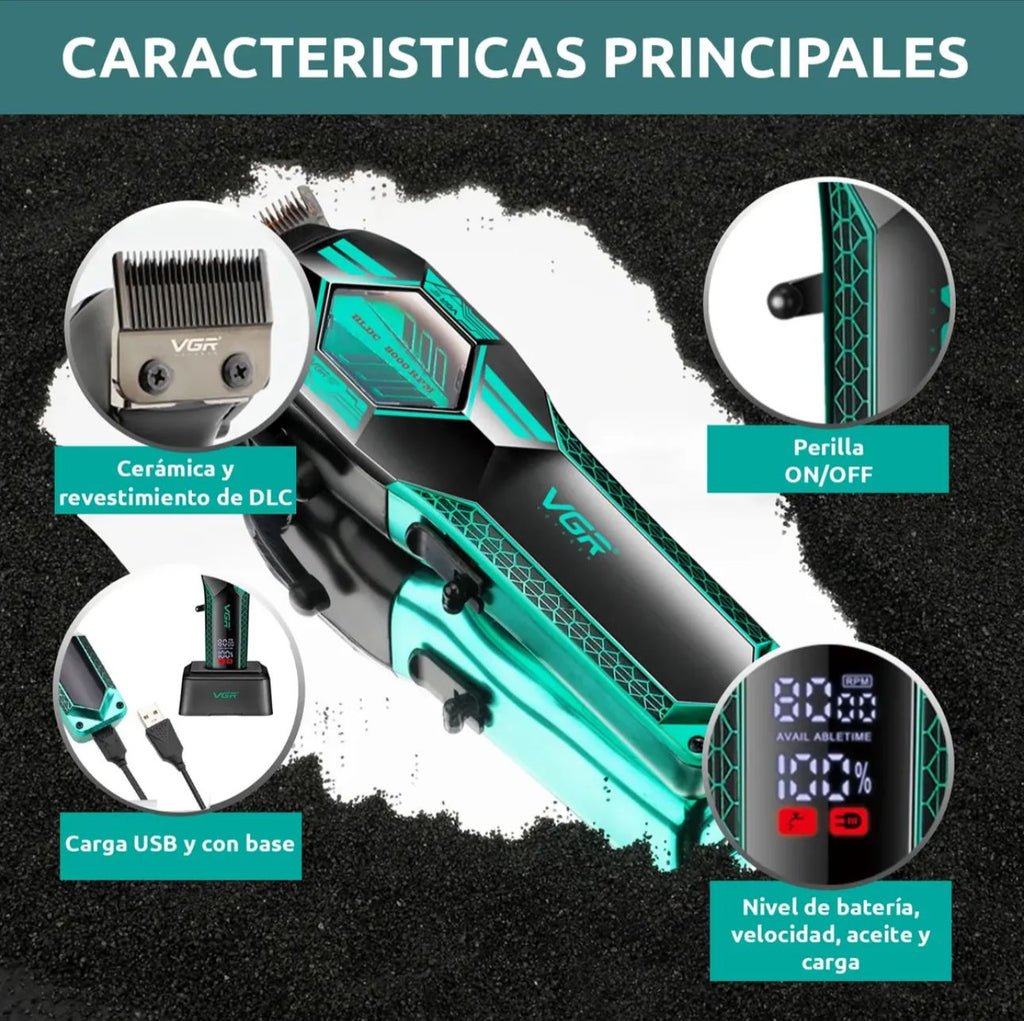 Máquina de Corte Profissional VGR V-909 - Display Digital