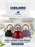 Chaleira Inox 3L com Apito e Cabo Madeira | IDEE HOME